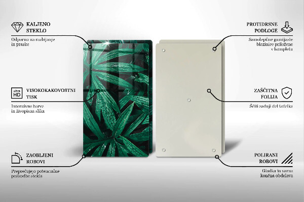 Osłona ściany przy kuchence gazowej Rośliny liście