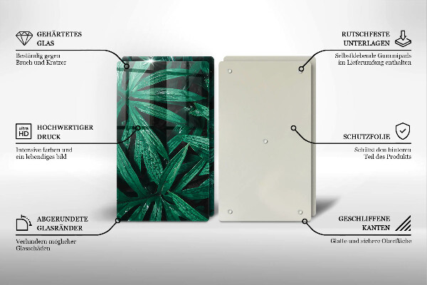 Osłona ściany przy kuchence gazowej Rośliny liście