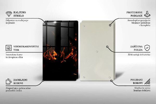 Osłona ściany przy kuchence gazowej Ogień żywy płomień