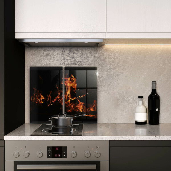 Osłona ściany przy kuchence gazowej Ogień żywy płomień