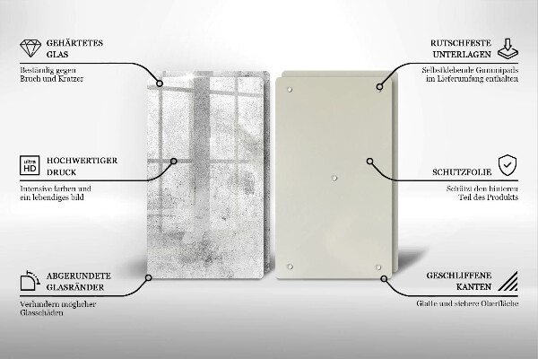 Osłona ściany przy kuchence gazowej Beton tekstura