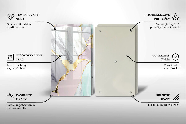 Osłona ściany przy kuchence gazowej Pastelowy marmur