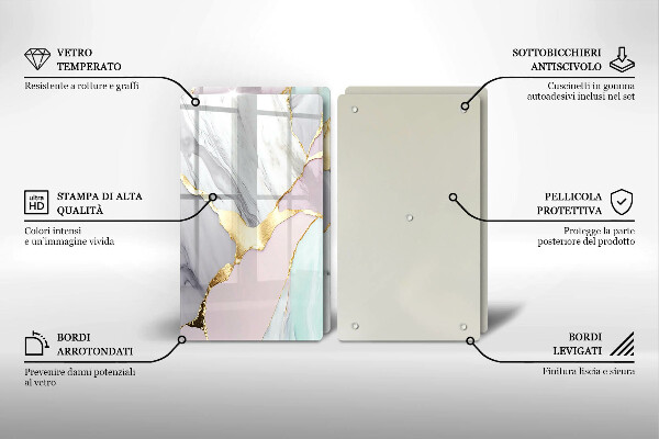 Osłona ściany przy kuchence gazowej Pastelowy marmur