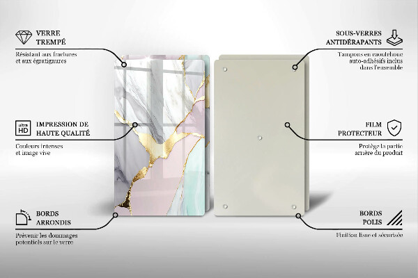 Osłona ściany przy kuchence gazowej Pastelowy marmur