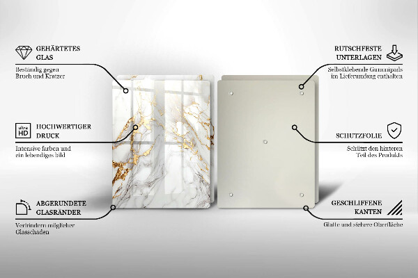 Osłona ściany przy kuchence gazowej Jasny marmur ze złotem