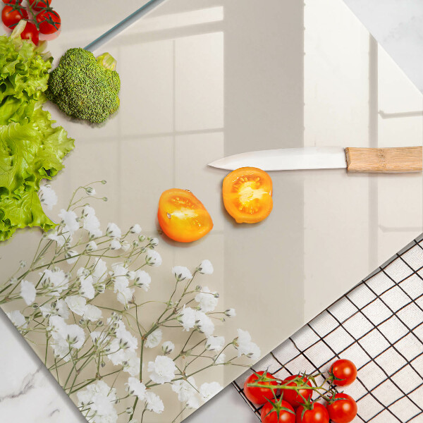 Osłona ściany przy kuchence gazowej Gipsówka boho kwiaty