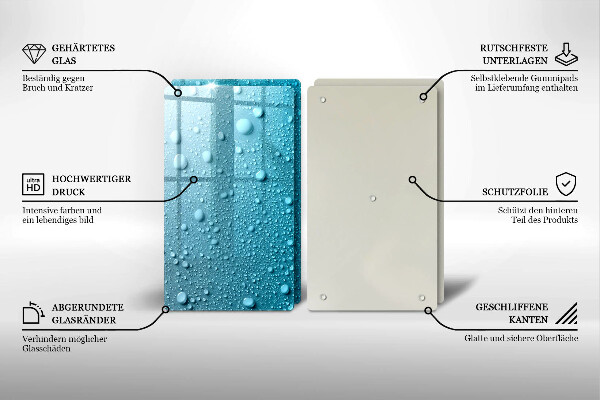 Osłona ściany przy kuchence gazowej Krople wody