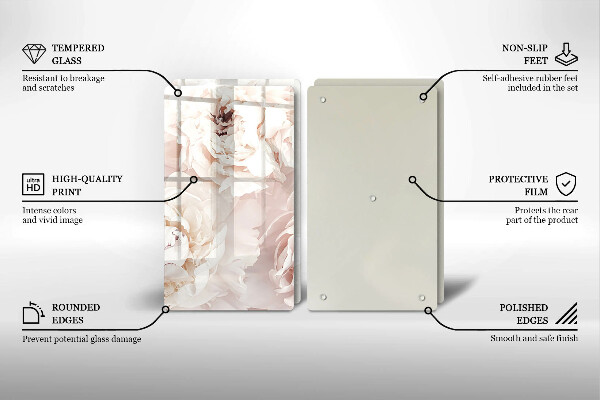 Osłona ściany przy kuchence gazowej Pastelowe piwonie