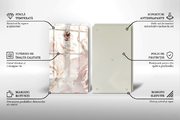 Osłona ściany przy kuchence gazowej Pastelowe piwonie