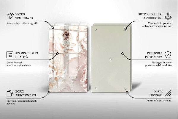 Osłona ściany przy kuchence gazowej Pastelowe piwonie