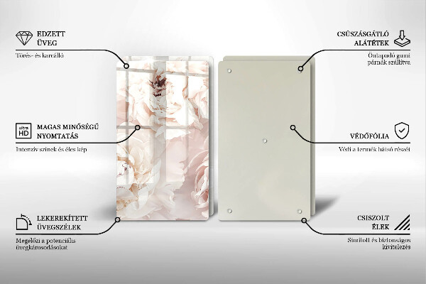 Osłona ściany przy kuchence gazowej Pastelowe piwonie