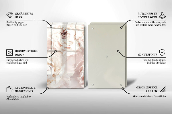 Osłona ściany przy kuchence gazowej Pastelowe piwonie