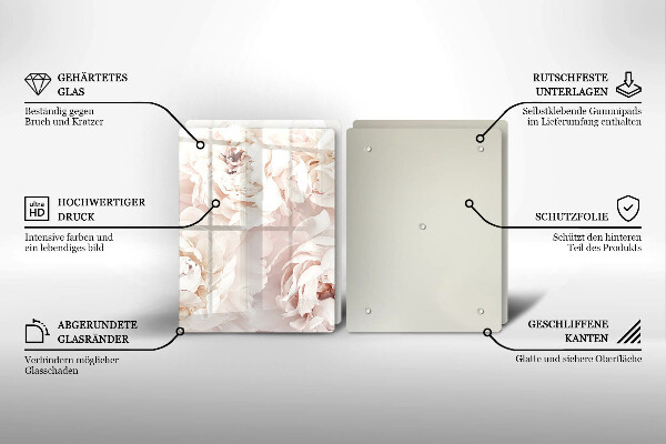 Osłona ściany przy kuchence gazowej Pastelowe piwonie