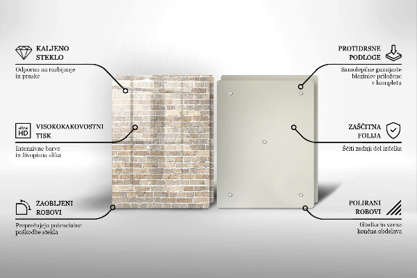 Osłona ściany przy kuchence gazowej Ściana jasne cegły
