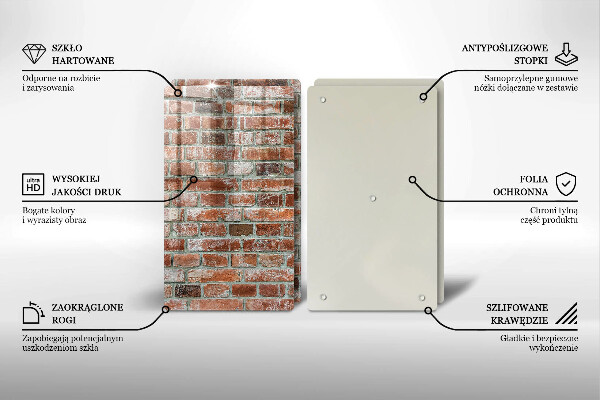 Osłona ściany przy kuchence gazowej Stare cegły mur