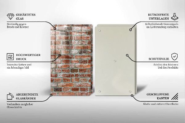 Osłona ściany przy kuchence gazowej Stare cegły mur