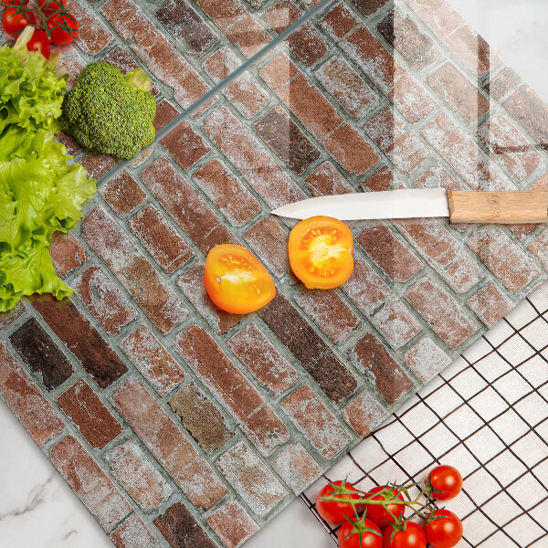 Osłona ściany przy kuchence gazowej Stare cegły mur