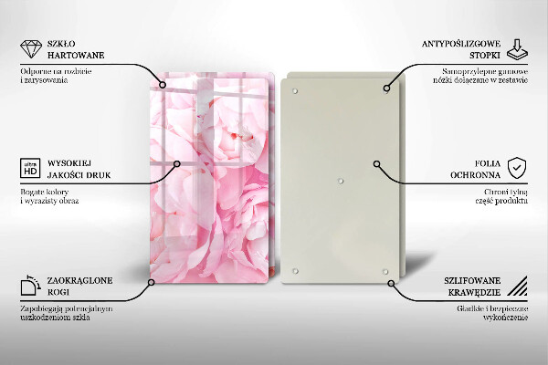 Osłona ściany przy kuchence gazowej Delikatne piwonie