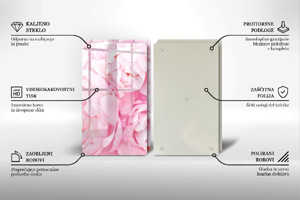 Osłona ściany przy kuchence gazowej Delikatne piwonie