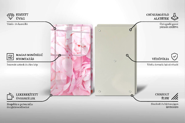 Osłona ściany przy kuchence gazowej Delikatne piwonie