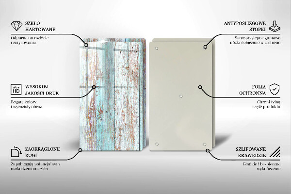 Osłona ściany przy kuchence gazowej Stare deski vintage