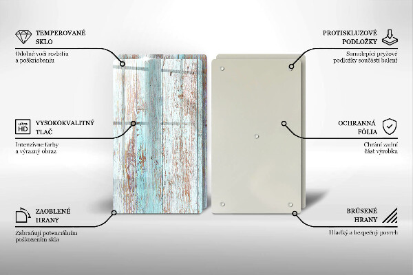 Osłona ściany przy kuchence gazowej Stare deski vintage