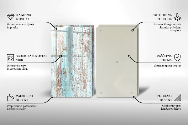 Osłona ściany przy kuchence gazowej Stare deski vintage