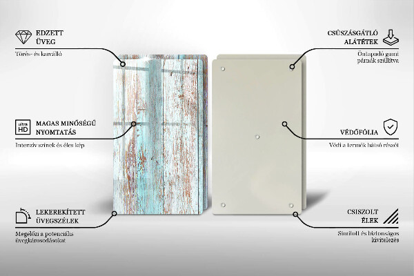 Osłona ściany przy kuchence gazowej Stare deski vintage