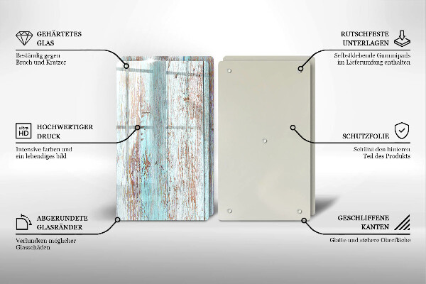 Osłona ściany przy kuchence gazowej Stare deski vintage