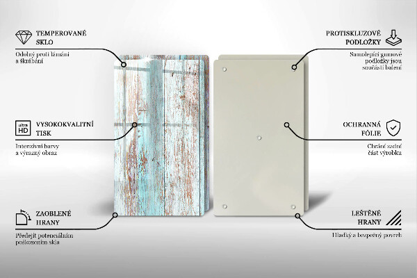 Osłona ściany przy kuchence gazowej Stare deski vintage