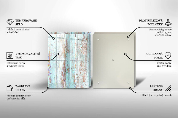 Osłona ściany przy kuchence gazowej Stare deski vintage