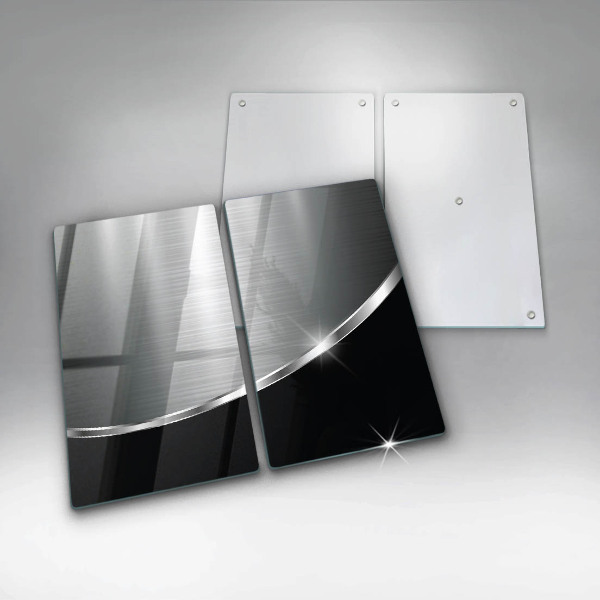 Osłona ściany przy kuchence gazowej Abstrakcja z metalem