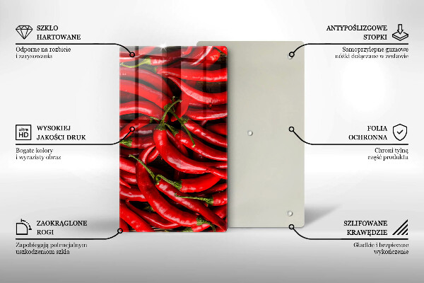 Osłona ściany przy kuchence gazowej Ostre chili papryki