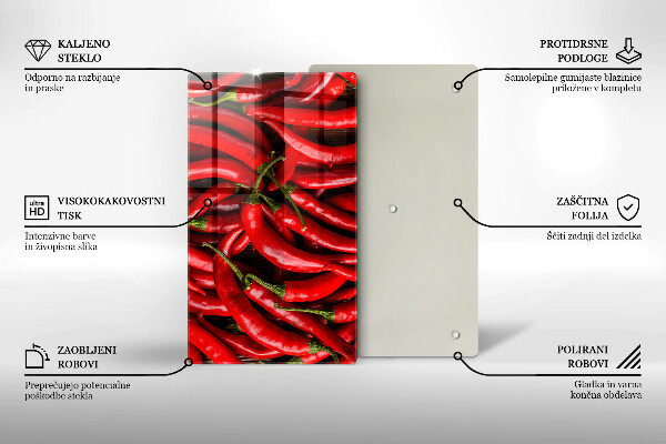 Osłona ściany przy kuchence gazowej Ostre chili papryki