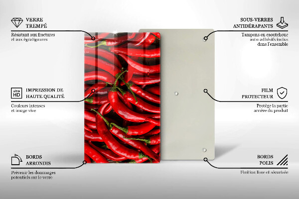 Osłona ściany przy kuchence gazowej Ostre chili papryki