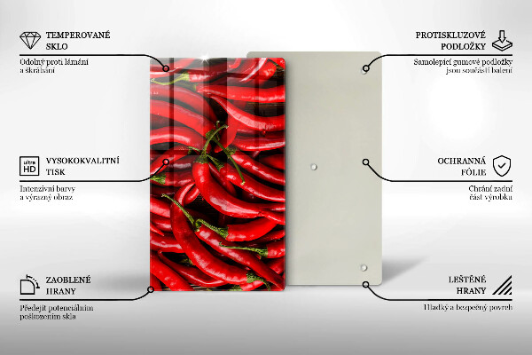 Osłona ściany przy kuchence gazowej Ostre chili papryki