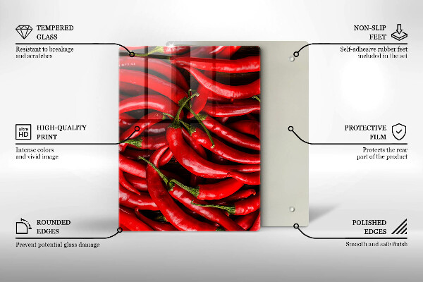 Osłona ściany przy kuchence gazowej Ostre chili papryki