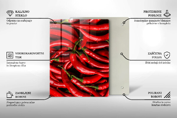 Osłona ściany przy kuchence gazowej Ostre chili papryki