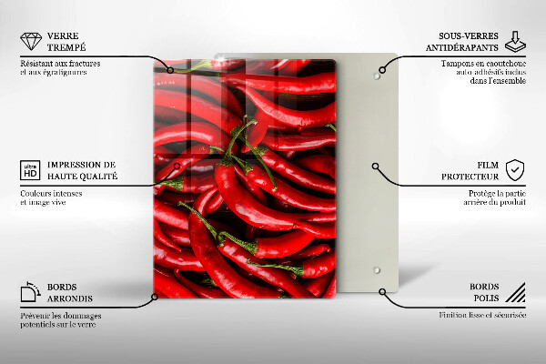 Osłona ściany przy kuchence gazowej Ostre chili papryki