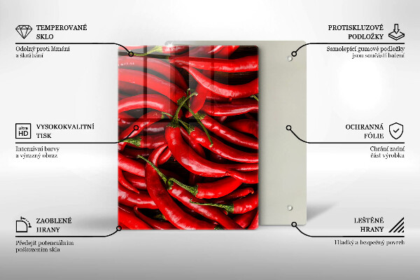 Osłona ściany przy kuchence gazowej Ostre chili papryki