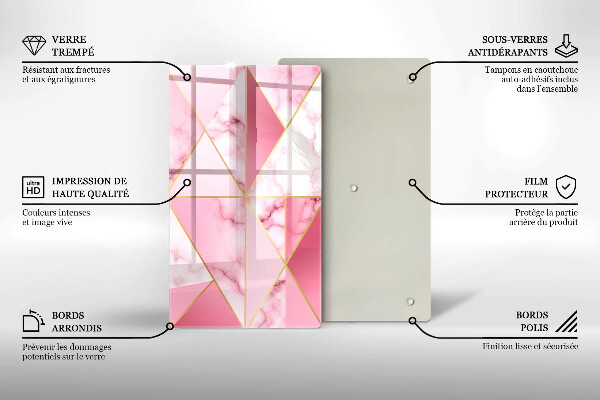 Osłona ściany przy kuchence gazowej Geometryczny marmur