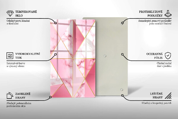 Osłona ściany przy kuchence gazowej Geometryczny marmur