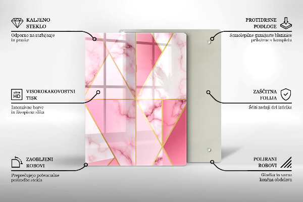 Osłona ściany przy kuchence gazowej Geometryczny marmur