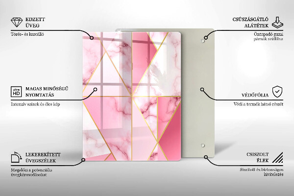 Osłona ściany przy kuchence gazowej Geometryczny marmur