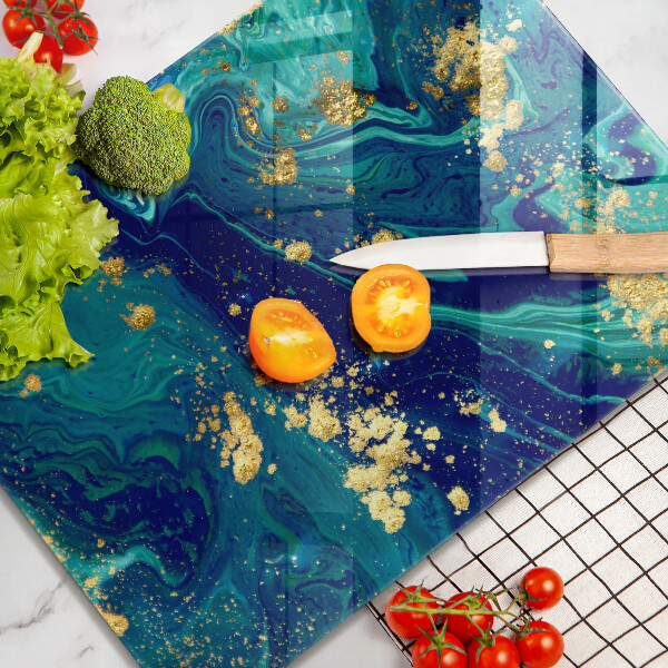 Osłona ściany przy kuchence gazowej Abstrakcja ze złotem