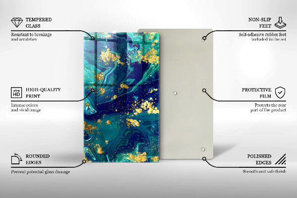 Osłona ściany przy kuchence gazowej Abstrakcja ze złotem