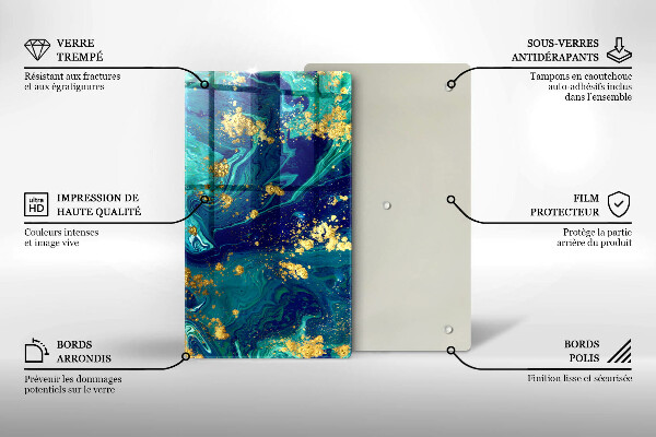 Osłona ściany przy kuchence gazowej Abstrakcja ze złotem
