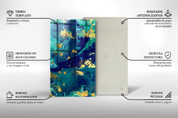 Osłona ściany przy kuchence gazowej Abstrakcja ze złotem
