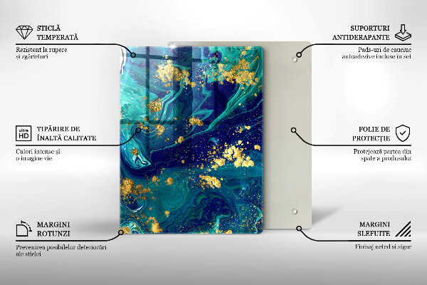 Osłona ściany przy kuchence gazowej Abstrakcja ze złotem
