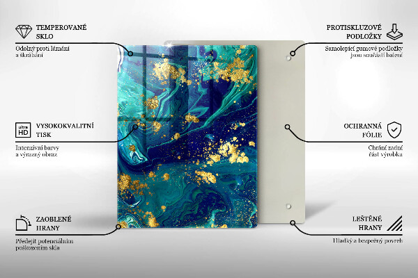 Osłona ściany przy kuchence gazowej Abstrakcja ze złotem